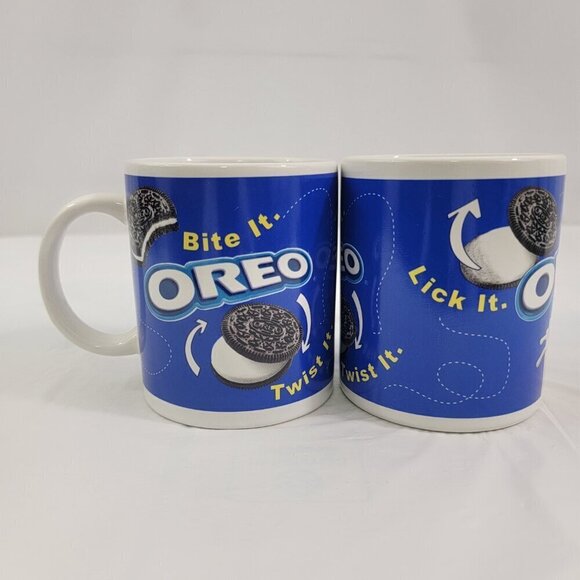 Oreo Cookie - Bite It Twist It Lick It - 14 Oz Ceramic Mugs Cups - Set of 2 - Picture 16 of 16